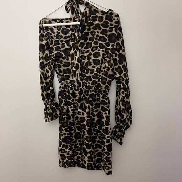 Robert Rodriguez cut out shoulder leopard dress